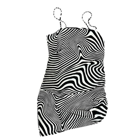 H&M Black and White Zebra Slip Dress Large - Picture 1 of 4